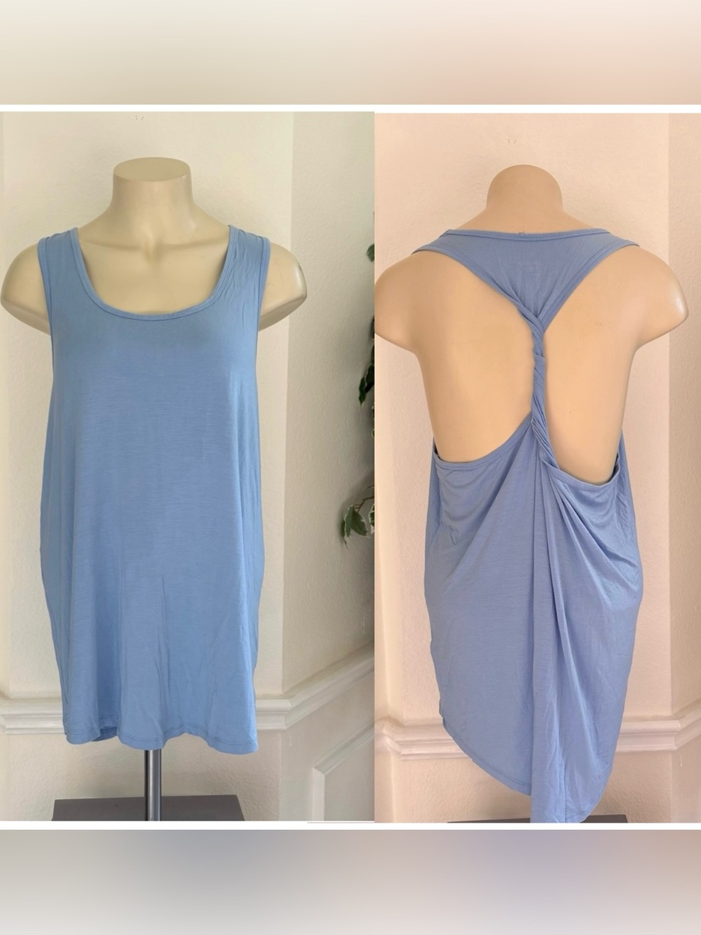 Light Blue Twisted Racerback Tank Top